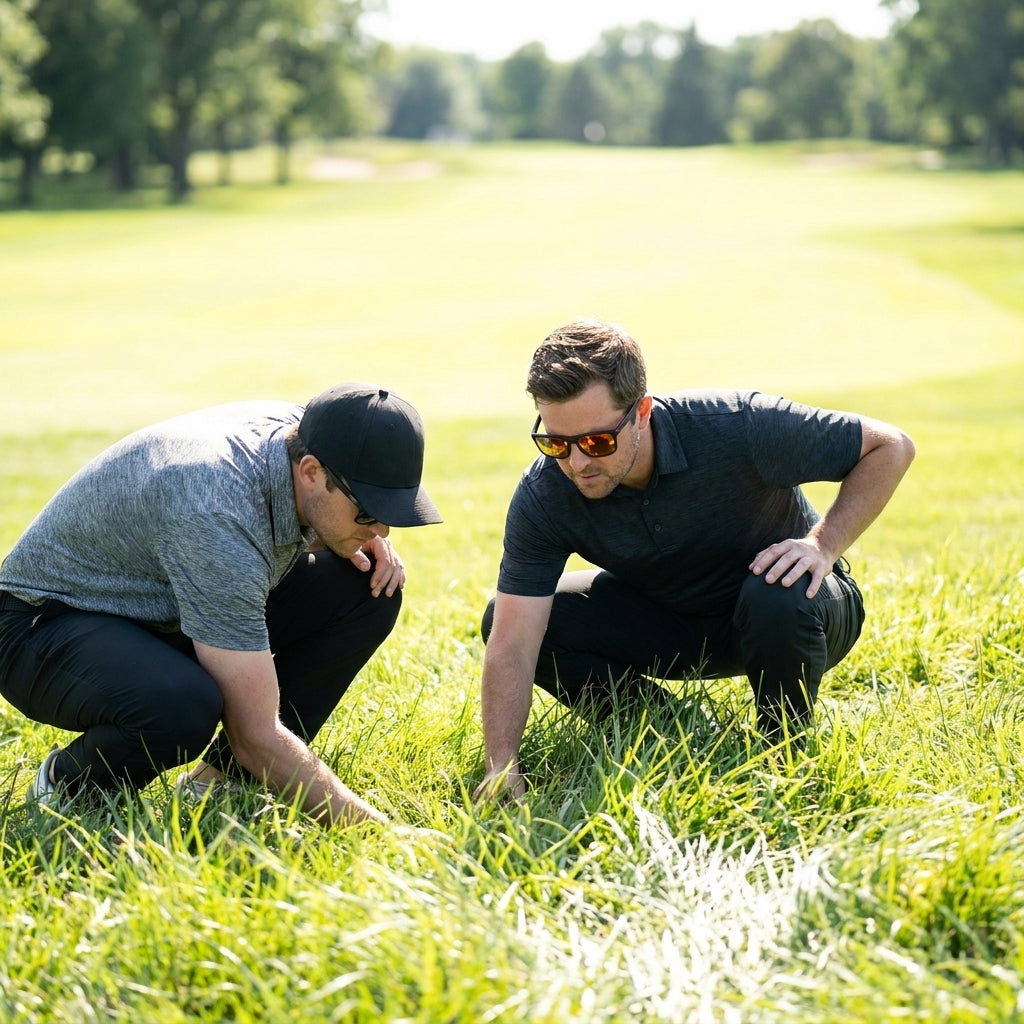 Din golfbold er der,